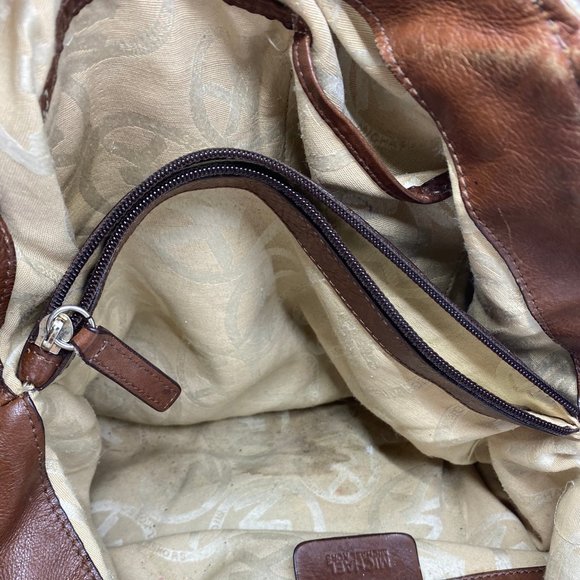 Michael Kors M Tan Brown Interwoven Shoulder Bag - Picture 9 of 11